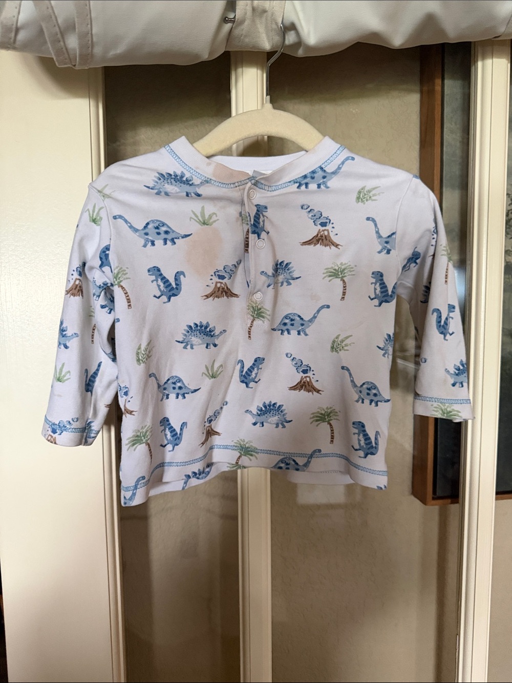 Kids Blue Dinosaur Pajama Top